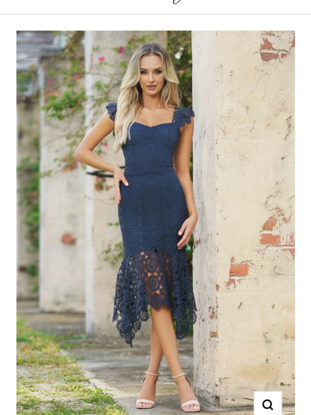 Two Sisters The Label GISELLE DRESS - STEEL BLUE LACE DRESS size 4